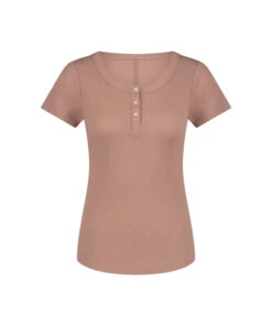 Henley Pyjama Top - Brown -Deals Bare Bralettes Store 203153 5