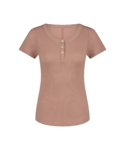 Henley Pyjama Top - Brown -Deals Bare Bralettes Store 203153 5 scaled