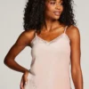 Rib Velours Cami Top - Pink