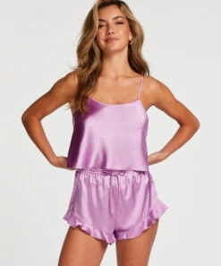 Satin Cami Top - Purple -Deals Bare Bralettes Store 203157 3