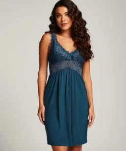 Nora Lace Slip Dress - Blue