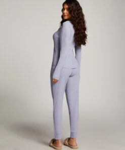 Long Sleeve Lace Pajama Set - Purple 7 Long Sleeve Lace Pajama Set - Purple -Deals Bare Bralettes Store 203191 4