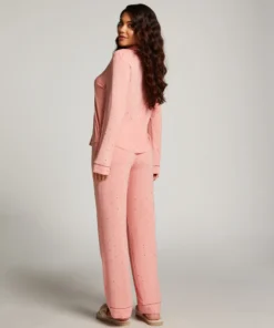 Long Sleeve Lace Pajama Set - Pink -Deals Bare Bralettes Store 203192 4 scaled