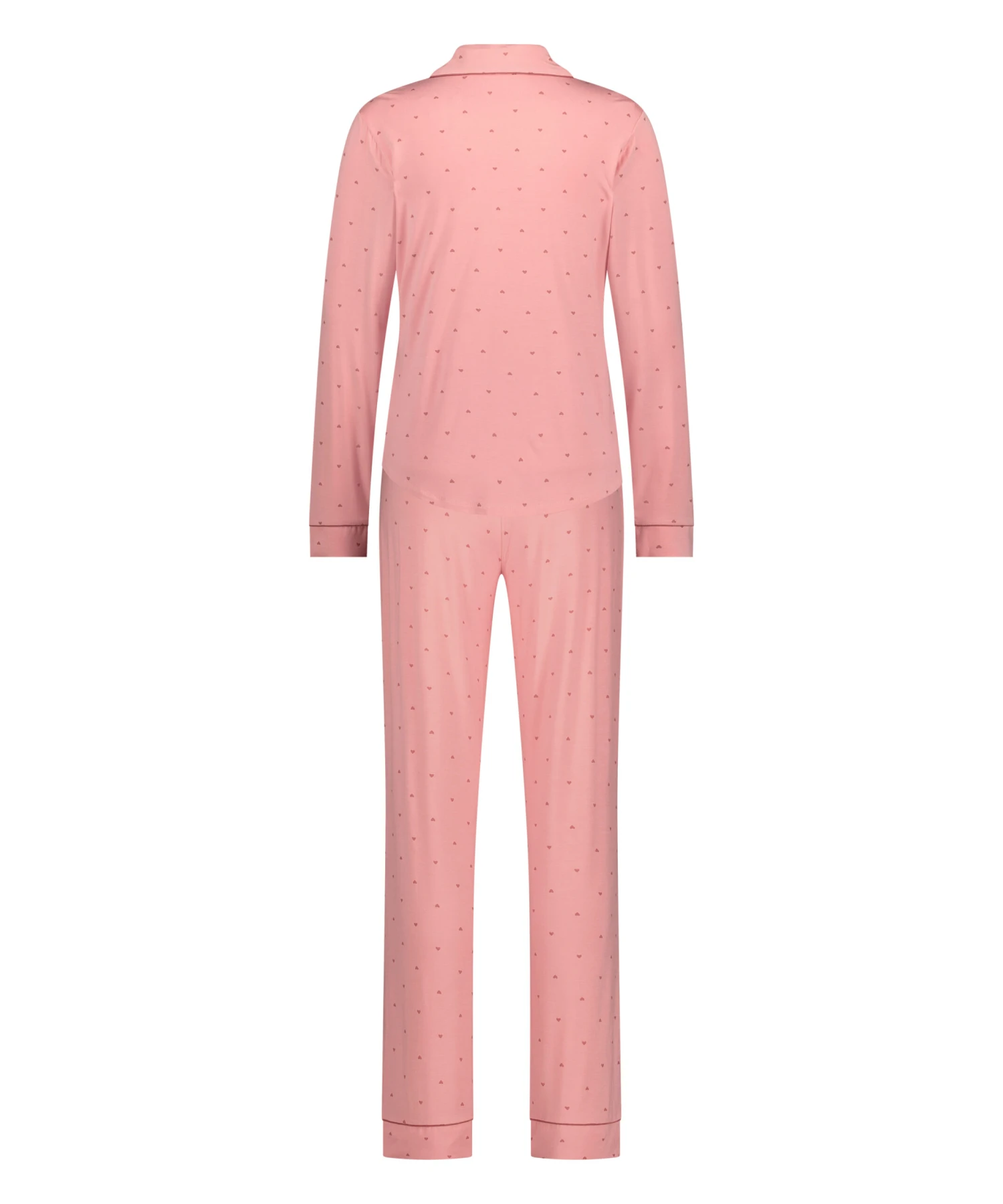 Long Sleeve Lace Pajama Set - Pink 5 Long Sleeve Lace Pajama Set - Pink - Image 5