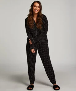 Long Sleeve Lace Pajama Set - Black 10 Long Sleeve Lace Pajama Set - Black -Deals Bare Bralettes Store 203193 12