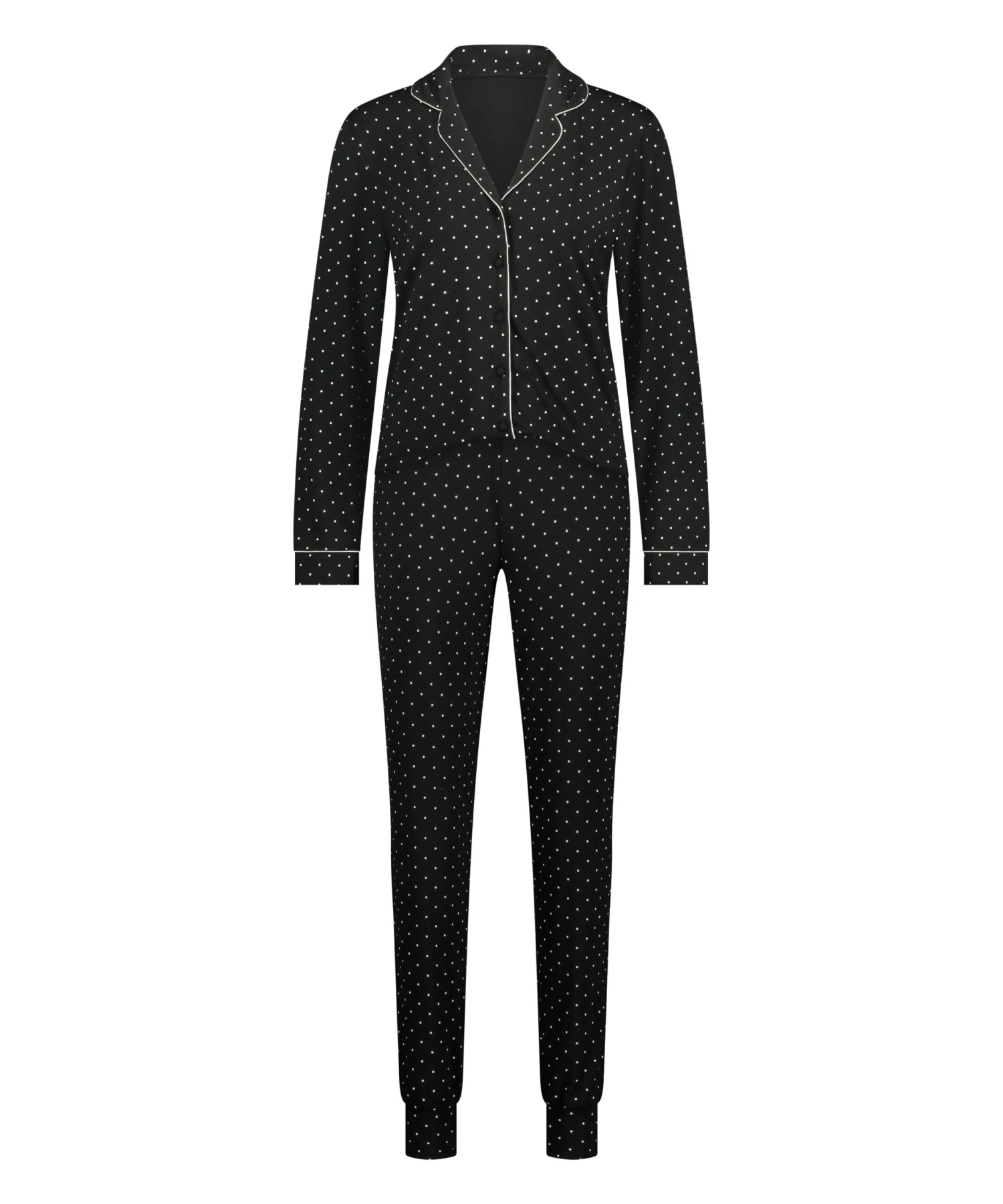 Long Sleeve Lace Pajama Set - Black 6 Long Sleeve Lace Pajama Set - Black - Image 6