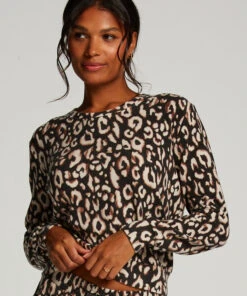 Jersey Long-Sleeved Pyjama Top - Black