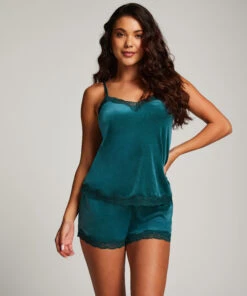 Velours Lace Cami Top - Blue 8 Velours Lace Cami Top - Blue -Deals Bare Bralettes Store 203205 3