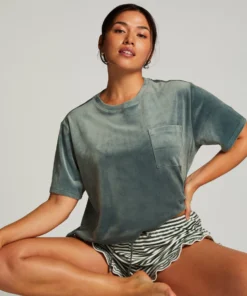 Top Velours Pocket - Green