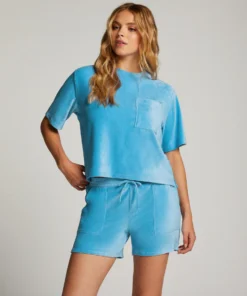 Velours Rib Shorts - Blue