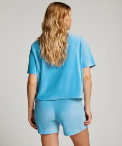 Velours Rib Shorts - Blue -Deals Bare Bralettes Store 203213 4 scaled