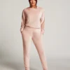 Velour Rib Jogging Pants - Pink