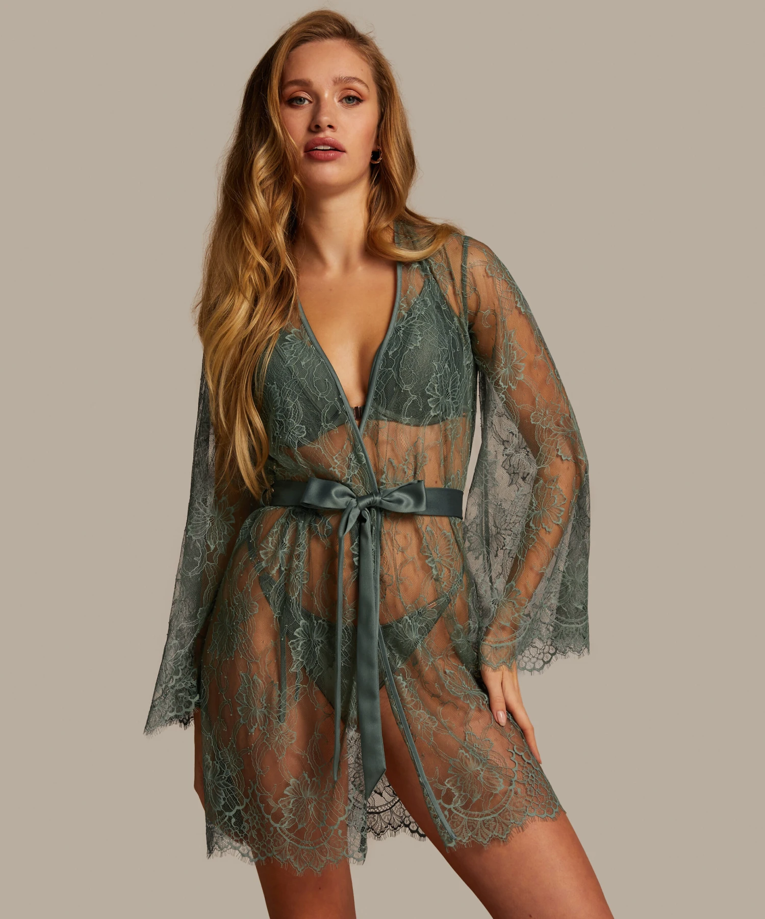 Magdalena Kimono - Green 1 Magdalena Kimono - Green