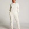Velour Rib Jogging Pants - White