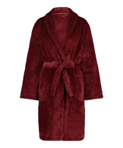 Short Fleece Ribbed Bathrobe - Red -Deals Bare Bralettes Store 203230 5 scaled
