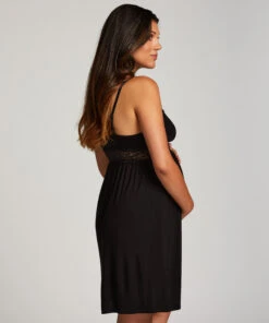Maternity Lace Slip Dress - Black -Deals Bare Bralettes Store 203235 4
