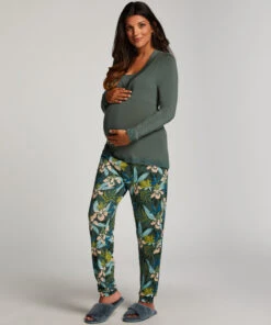 Maternity Nursing Pyjama Set - Green