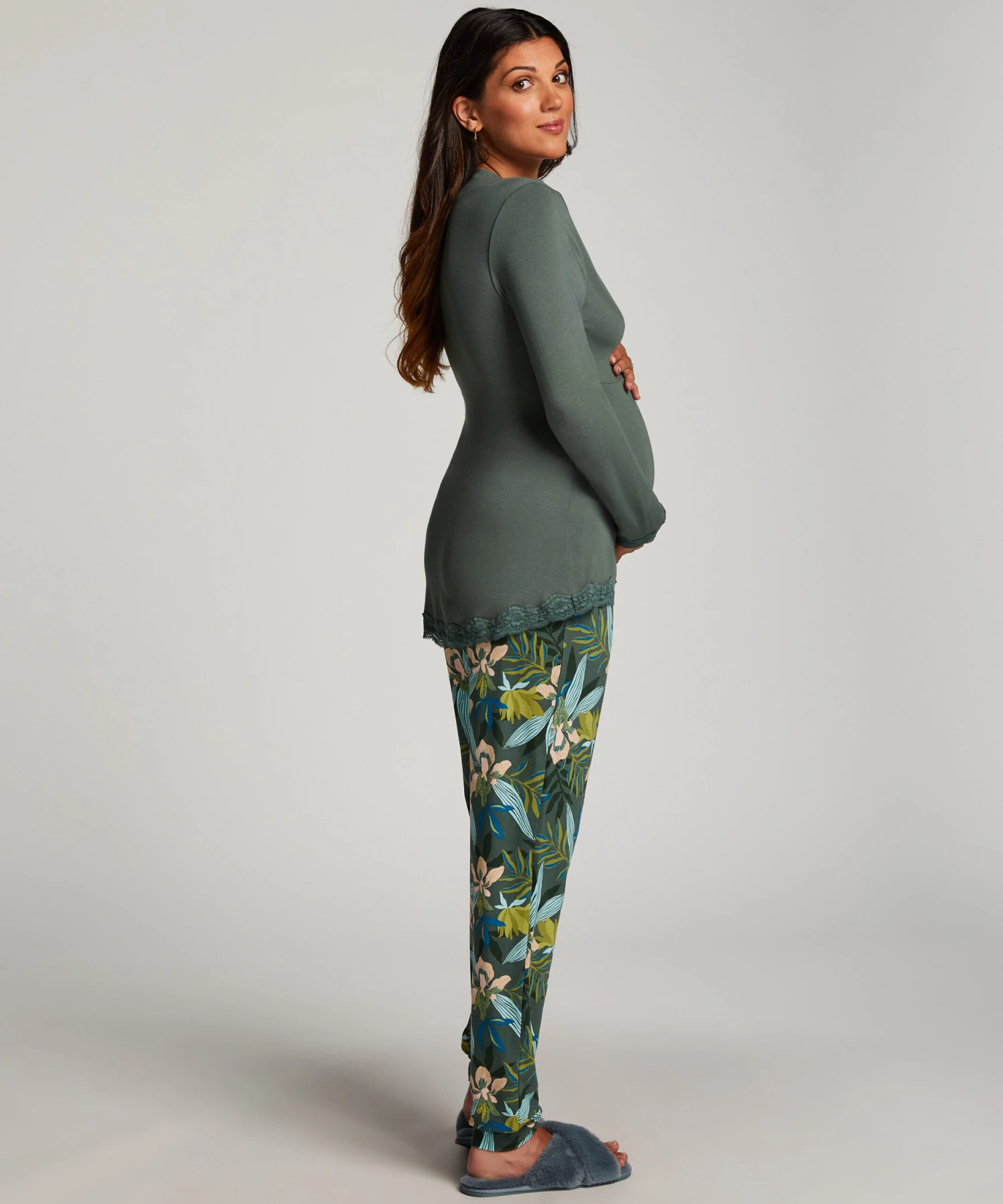 Maternity Nursing Pyjama Set - Green 3 Maternity Nursing Pyjama Set - Green - Image 3