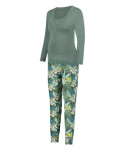 Maternity Nursing Pyjama Set - Green -Deals Bare Bralettes Store 203236 5 scaled
