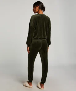Tall Velours Jogging Pants - Green -Deals Bare Bralettes Store 203254 4 scaled