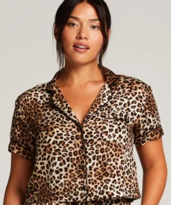 Satin Short-Sleeved Jacket - Black