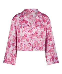 Satin Long-Sleeved Jacket - Pink -Deals Bare Bralettes Store 203262 5