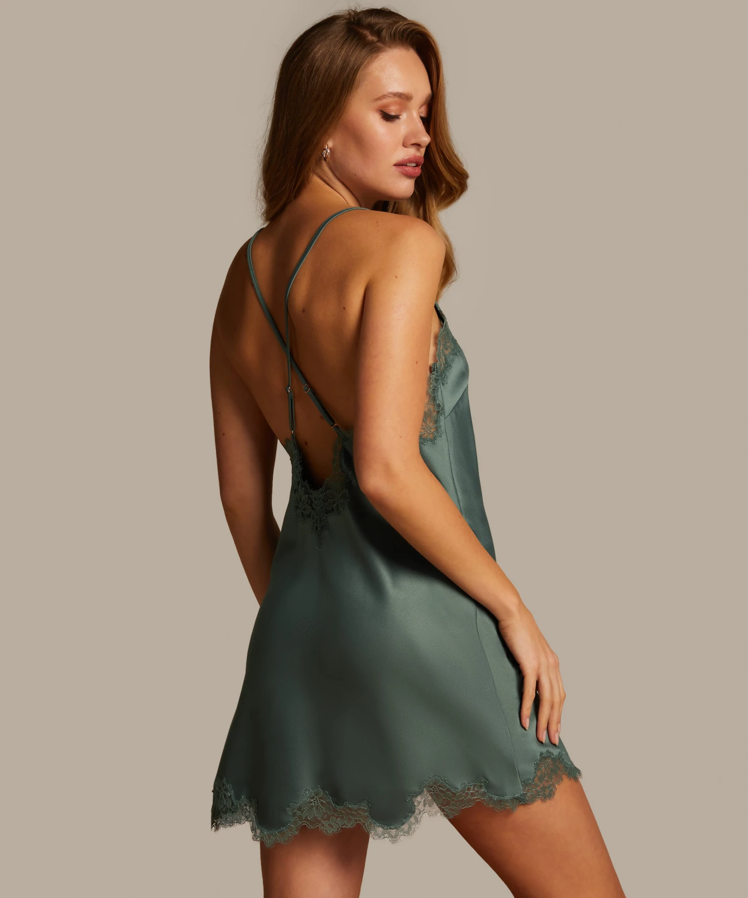 Sophia Slip Dress - Green 3 Sophia Slip Dress - Green - Image 3