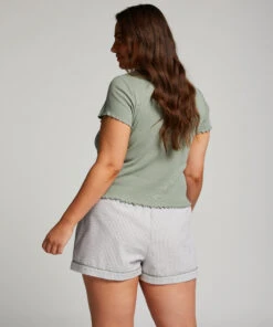 Cotton Shorts - Green -Deals Bare Bralettes Store 203295 13