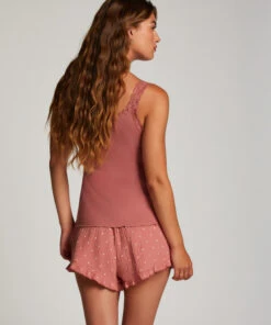 Ribbed Lace Singlet - Pink 9 Ribbed Lace Singlet - Pink -Deals Bare Bralettes Store 203300 4