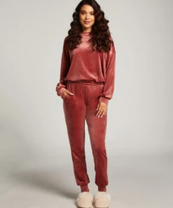 Velours Jogging Pants - Pink