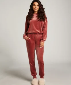 Velours Jogging Pants - Pink