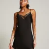 Satin Slip Dress - Black