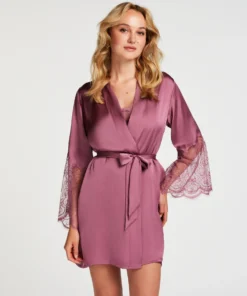 Satin Kimono - Purple