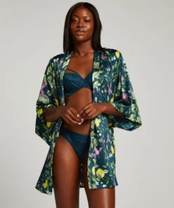 Satin Kimono - Blue -Deals Bare Bralettes Store 203315 3 scaled