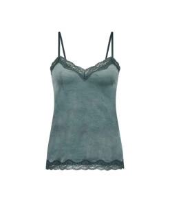 Velours Lace Cami Top - Green 10 Velours Lace Cami Top - Green -Deals Bare Bralettes Store 203333 5