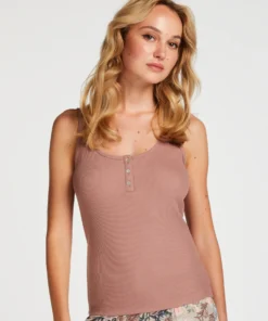 Henley Singlet - Brown