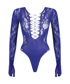 Statement Bodysuit - Blue -Deals Bare Bralettes Store 203407 5