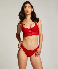 Mariah Padded Underwired Longline Bra - Red -Deals Bare Bralettes Store 203558 3 scaled