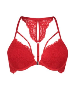 Mariah Padded Underwired Push-Up Bra - Red -Deals Bare Bralettes Store 203559 5
