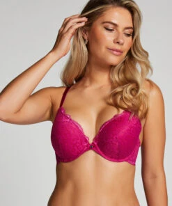 Marine Padded Underwired Push-Up Bra - Pink