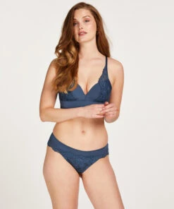 Lidia Padded Non-Wired Bra - Blue -Deals Bare Bralettes Store 203861 3