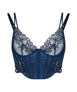 Constance Non-Padded Underwired Longline Bra - Blue -Deals Bare Bralettes Store 204034 5