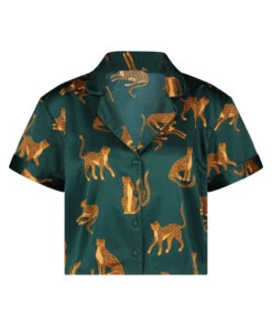 Satin Short-Sleeved Jacket - Green -Deals Bare Bralettes Store 204052 5