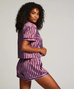 Satin Short-Sleeved Jacket - Blue -Deals Bare Bralettes Store 204054 4 scaled