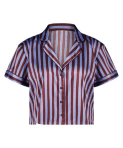 Satin Short-Sleeved Jacket - Blue -Deals Bare Bralettes Store 204054 5