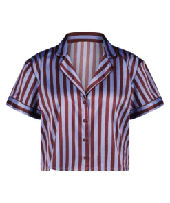 Satin Short-Sleeved Jacket - Blue -Deals Bare Bralettes Store 204054 5 scaled