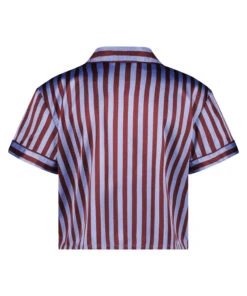 Satin Short-Sleeved Jacket - Blue -Deals Bare Bralettes Store 204054 6