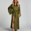 Satin Kimono - Green