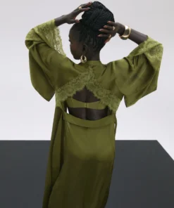 Satin Kimono - Green -Deals Bare Bralettes Store 204173 17 scaled