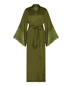 Satin Kimono - Green -Deals Bare Bralettes Store 204173 5 scaled